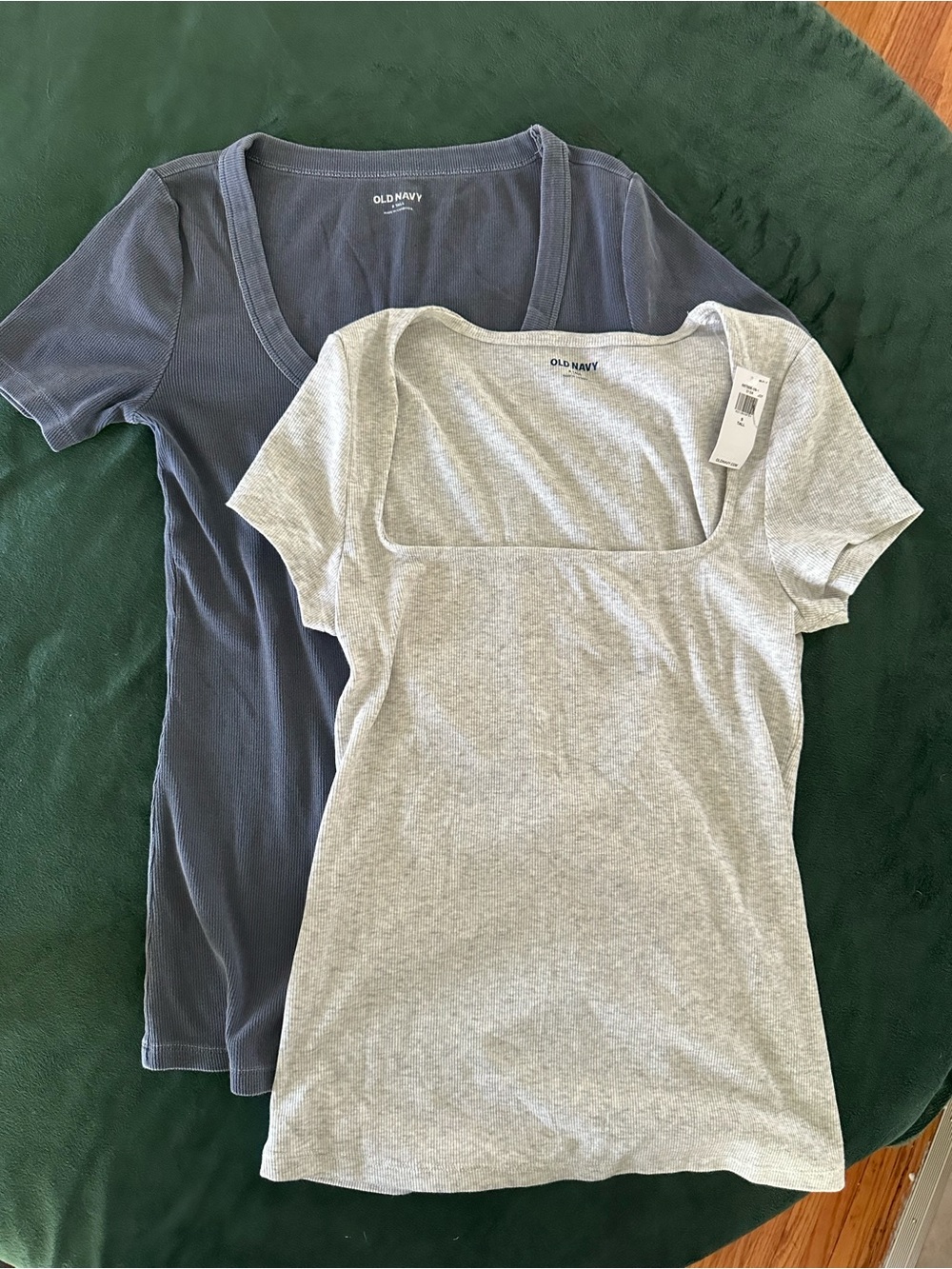 Old Navy TALL Women's Square Neck Tees - Grey and Navy